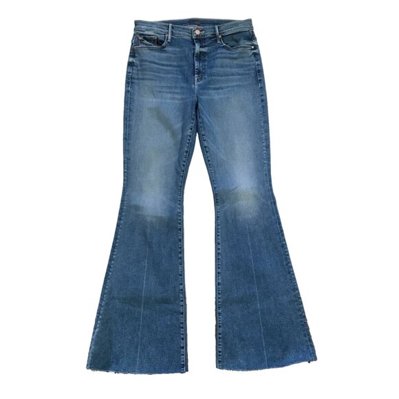 Mother the Super Cruiser Flare Jeans Womens 31 Blue Going Full Circle High Rise - Picture 14 of 15